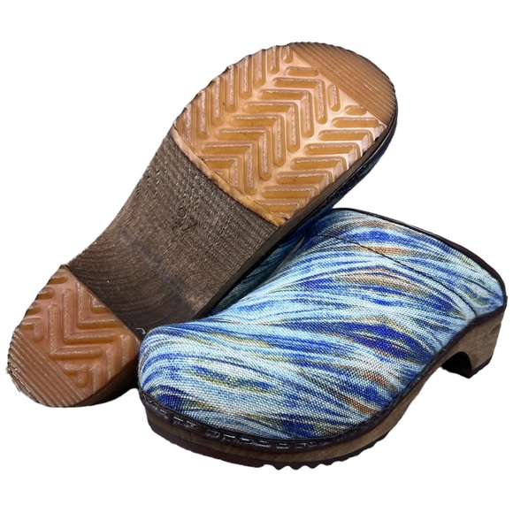 Sanita Women’s Blue Watercolor Fabric Style Clogs Size EU 37, US 6 - Picture 6 of 6